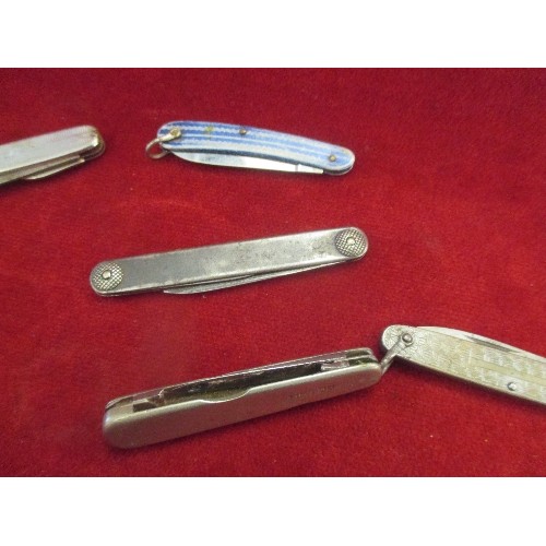 32 - 7 X POCKET KNIVES - MOTHER OF PEARL COATED, TEXACO ETC