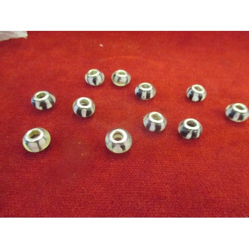 43 - 11 X 925 SILVER CHARM BRACELET BEADS