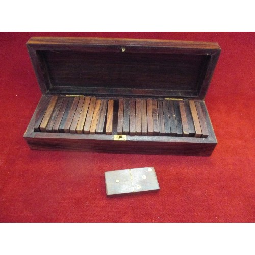 45 - BRASS AND WOODEN  DOMINO SET IN BOX