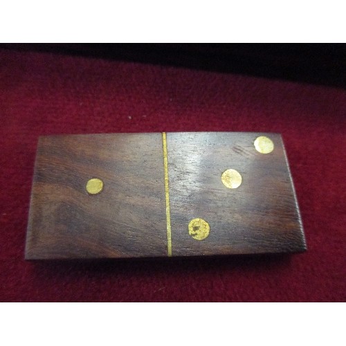 45 - BRASS AND WOODEN  DOMINO SET IN BOX