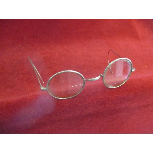 48 - VINTAGE HADLEY SILVER METAL SPECTACLES