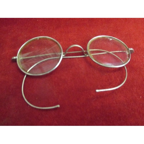 48 - VINTAGE HADLEY SILVER METAL SPECTACLES