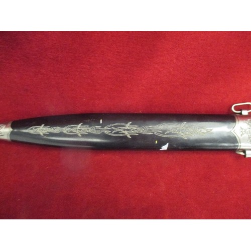 51 - DECORATIVE FANTASY DRESS DAGGER WITH METAL SHEATH