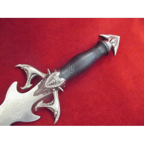 52 - DECORATIVE FANTASY DAGGER WITH DRAGON HEAD DESIGN