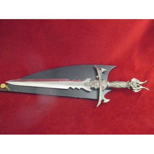 53 - DECORATIVE FANTASY DAGGER ON HANGING PLAQUE