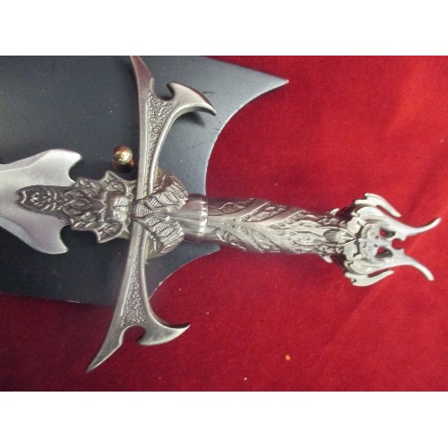 53 - DECORATIVE FANTASY DAGGER ON HANGING PLAQUE