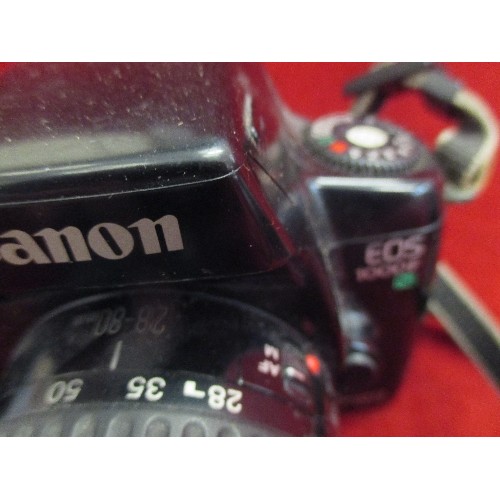 64 - MIXED CAMERAS - CANON EOS 100F CAMERA WITH CANON EW-60C LENSE, CANON POWERSHOT S45, RICO FF10, SONY ... 