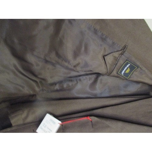 163 - BRAND-NEW ITALIAN GENTS DESIGNER SUIT BY DESIREE. DARK OLIVE GREEN FABRIC. 100% WOOL. SIZE. 40