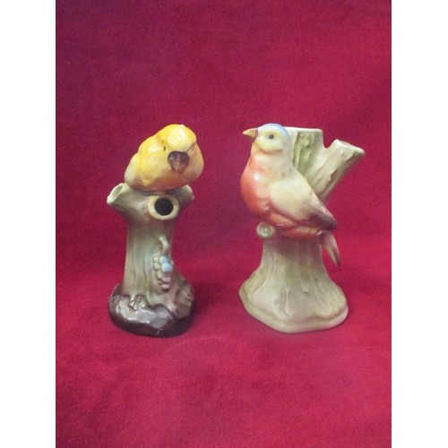 106 - 2 CERAMIC BIRD FIGURES, MADE IN 'CZECHO' SLOVAKIA