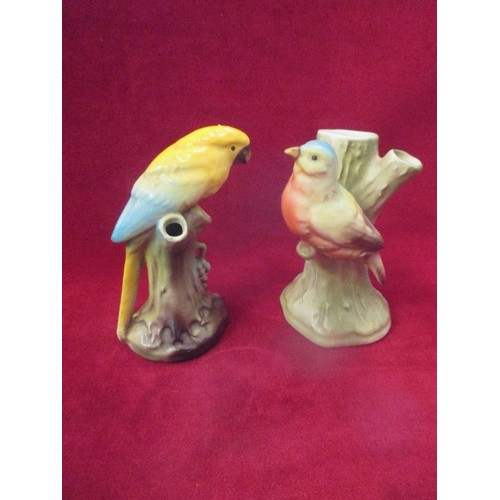 106 - 2 CERAMIC BIRD FIGURES, MADE IN 'CZECHO' SLOVAKIA