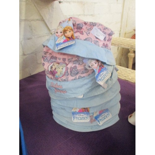 145 - STACK OF BRAND-NEW W/T DISNEY-FROZEN 'SISTER FOREVER' SUN HATS.