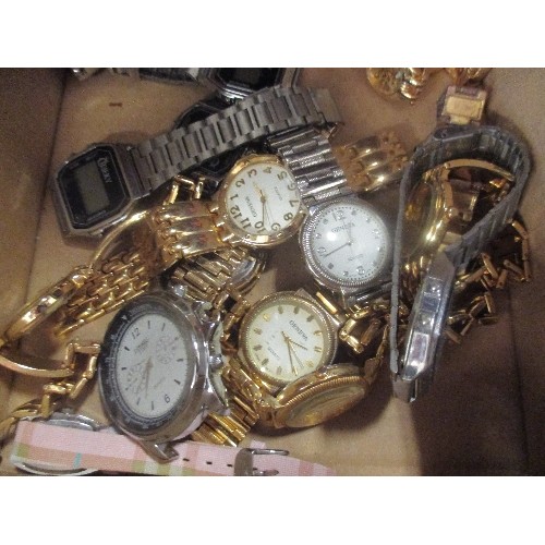 174 - BOX OF GENTS & LADIES WATCHES.