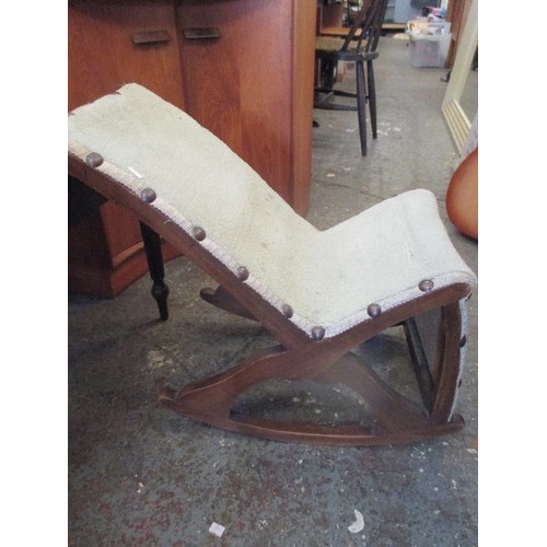 232 - VINTAGE GOUT STOOL - CHILD'S ROCKER