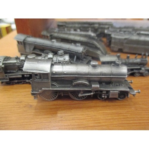 276 - COLLECTION OF MINIATURE PEWTER LOCOMOTIVES