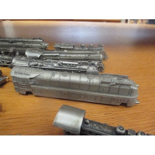 276 - COLLECTION OF MINIATURE PEWTER LOCOMOTIVES