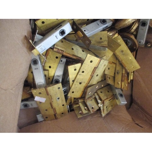 290 - BOX OF BRASS DOOR FITTINGS