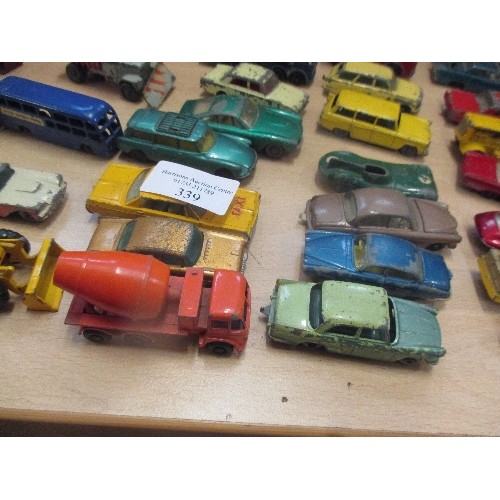 339 - COLLECTION OF PLAYWORN VEHICLES -  LESNEY, MATCHBOX ETC, OVER 40