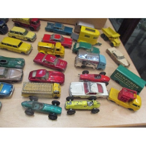 339 - COLLECTION OF PLAYWORN VEHICLES -  LESNEY, MATCHBOX ETC, OVER 40