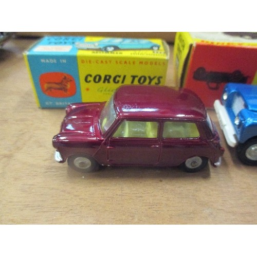 346 - CORGI MORRIS MINOR WITH BOX AN DINKY LAND ROVER SPEED WHEELS WITH BOX