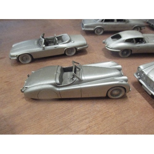 349 - 8 X PEWTER MODEL CARS - DANBURY MINT