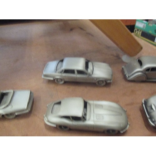 349 - 8 X PEWTER MODEL CARS - DANBURY MINT