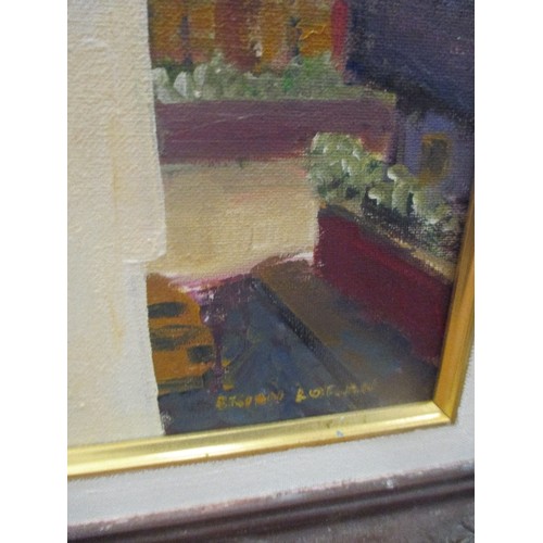 263 - ACRYLIC PAINTING ON BOARD OF MEDITTERANEAN SCENE IN OIL/ACRYLIC SIGNED  BY LOCAL ARTIST BRIAN LORDAN... 