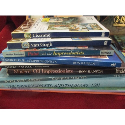 184 - STACK OF IMPRESSIONIST RELATED ART BOOKS. GOOD QUALITY HARD & PAPERBACK.