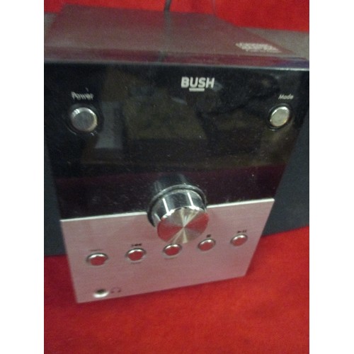 222 - BUSH MINI HI-FI. CD WITH SPEAKERS. TOGETHER WITH SOME CD'S- MAINLY MICHAEL BUBLE.