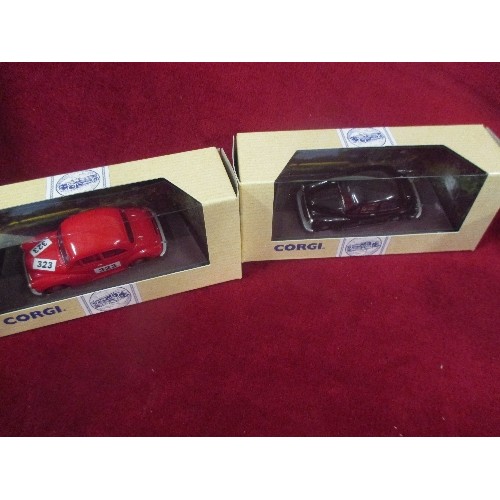 233 - 5 x CORGI BOXED VEHICLE MODELS - MORRIS MINOR CONVERTIBLE,  MORRIS 1000 VAN, MORRIS MINOR SALOON,  M... 