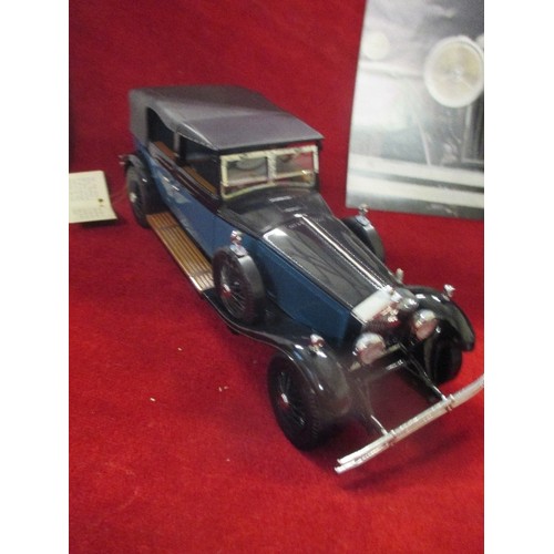 281 - FRANKLIN MINT DIE CAST 1:24 SCALE 1929 ROLLS ROYCE PHANTOM MODEL IN DISPLAY CASE