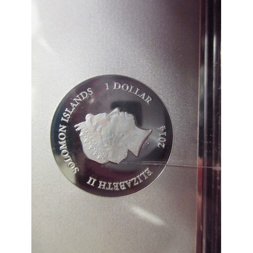 18 - SOLOMON ISLANDS PROOF 1 DOLLAR COIN (.999 SILVER PLATED ON COPPER) - MUSEUM COLLECTION WITH FRANCISC... 