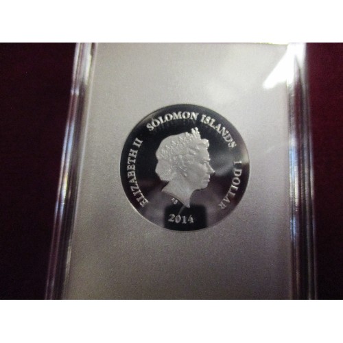 20 - SOLOMON ISLANDS PROOF 1 DOLLAR COIN (.999 SILVER PLATED ON COPPER) - MUSEUM COLLECTION WITH LEONARDO... 