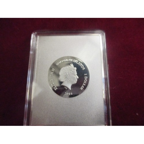 21 - SOLOMON ISLANDS PROOF 1 DOLLAR COIN (.999 SILVER PLATED ON COPPER) - MUSEUM COLLECTION WITH EDVARD M... 