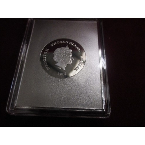 22 - SOLOMON ISLANDS PROOF 1 DOLLAR COIN (.999 SILVER PLATED ON COPPER) - MUSEUM COLLECTION WITH VAN GOGH... 