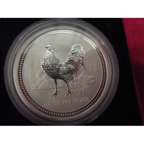 27 - .999 SILVER PROOF AUSTRALIA 50 CENTS COIN (HALF OZ) WITH PERTH MINT BOX