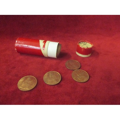 33 - BANK TUBE FULL OF 50 UNCIRCULATED 1964 PENNY COINS