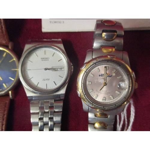 42 - THREE GENTS QUARTZ WRIST WATCHES INC ELLESSE ITALIA 200M WITH PAPERWORK, REFLEX QUARTZ AND SEIKO