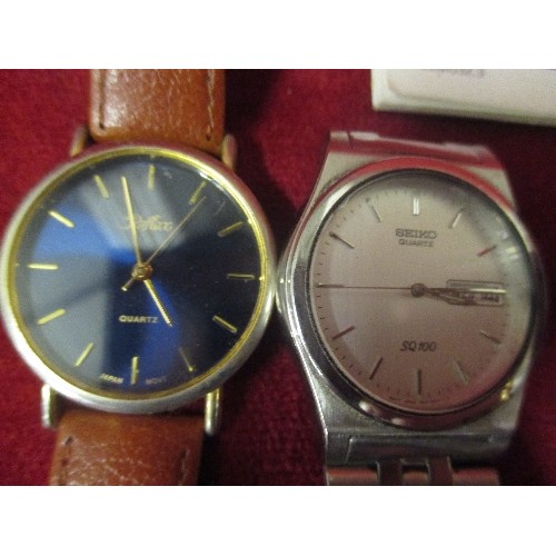 42 - THREE GENTS QUARTZ WRIST WATCHES INC ELLESSE ITALIA 200M WITH PAPERWORK, REFLEX QUARTZ AND SEIKO