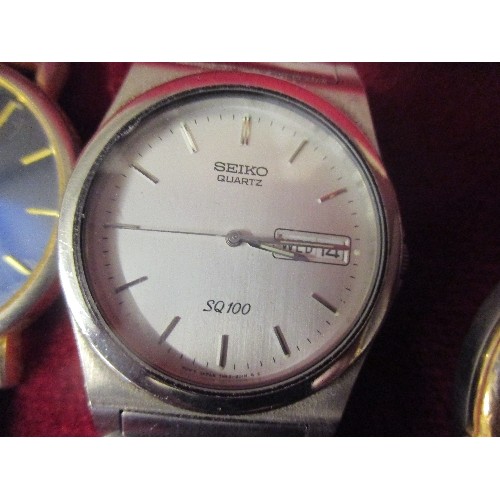 42 - THREE GENTS QUARTZ WRIST WATCHES INC ELLESSE ITALIA 200M WITH PAPERWORK, REFLEX QUARTZ AND SEIKO