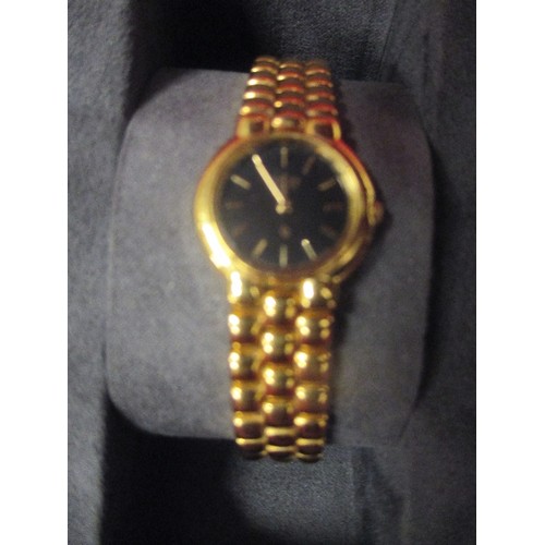 50 - CITIZEN QUARTZ GILT METAL LADIES WRIST WATCH WITH CITIZEN BOX