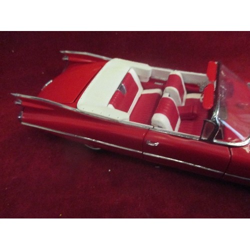 3 - DANBURY MINT DIE CAST MODEL VEHICLE CADILLAC 1959  CONVERTIBLE IN RED  - SERIES 62 WITH CERTIFICATE