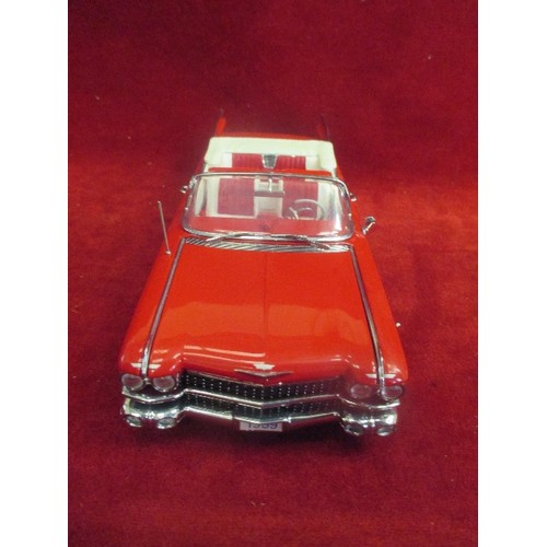 3 - DANBURY MINT DIE CAST MODEL VEHICLE CADILLAC 1959  CONVERTIBLE IN RED  - SERIES 62 WITH CERTIFICATE