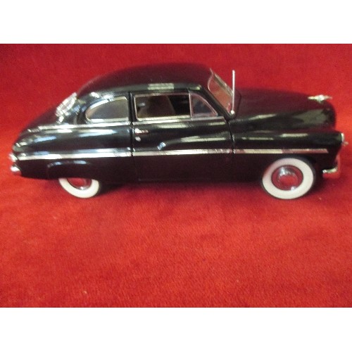 9 - A DANBURY MINT DIE CAST 1:24 SCALE MODEL OF A 1949 BLACK CLUB COUPE WITH CERTIFICATE