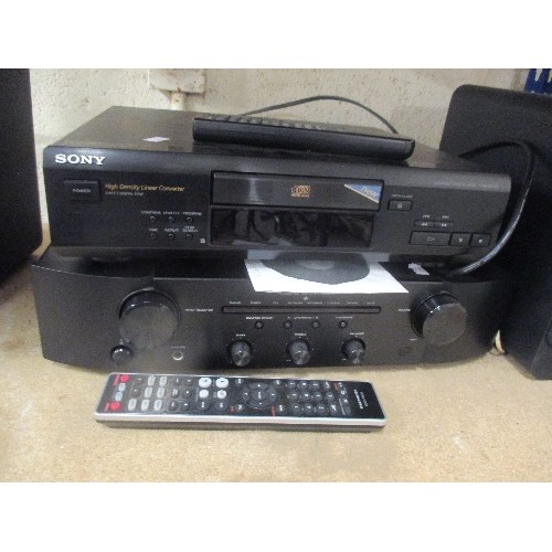 456 - MARANTZ INTEGRATED AMPLIFIER PM6005 WITH REMOTE AND DISC,  SONY COMPACT DISC PLAYER