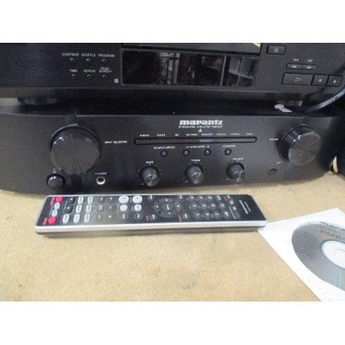 456 - MARANTZ INTEGRATED AMPLIFIER PM6005 WITH REMOTE AND DISC,  SONY COMPACT DISC PLAYER