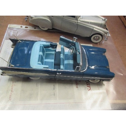 345 - 2 DIE CAST DANBURY MINT MODEL CARS - A 1957 CHEVROLET BEL AIR CONVERTIBLE WITH CERTIFCATE AND A   19... 