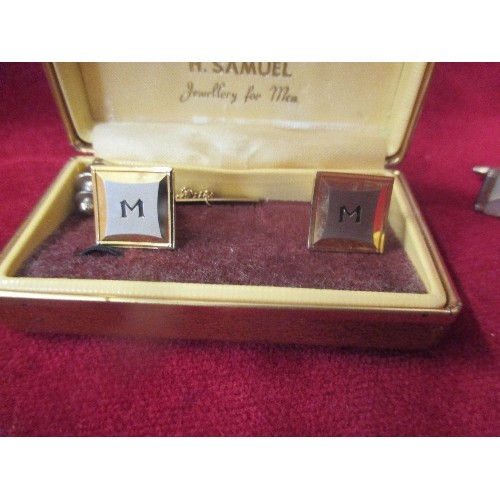 51C - 7 PAIRS OF VINTAGE GENTS CUFFLINKS INC KING OF DIAMONDS, GILT CLAW, CERAMIC CRAB ETC