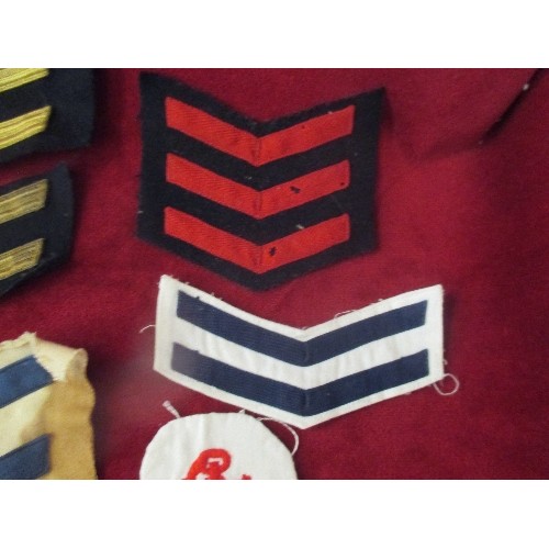 111 - NAVAL / WW1 / WW2 INTEREST. COLLECTION OF VINTAGE CLOTH BADGES INC ROYAL NAVY MARINE STOKER BADGE (R... 