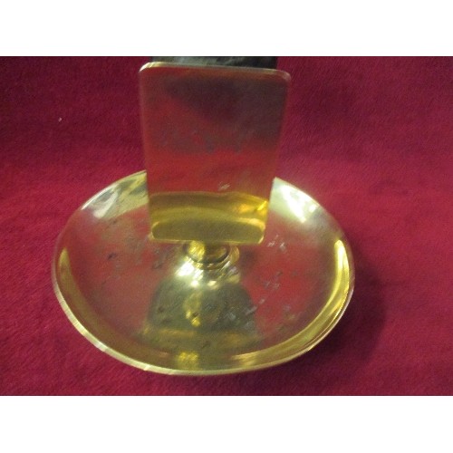 108 - AN EARLY 20TH CENTURY BRASS SWAN VESTA MATCHBOX HOLDER ON STAND BY W.T. & S