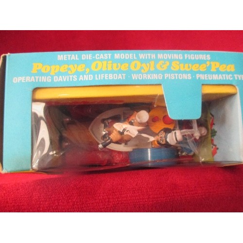 372 - ORIGINAL CORGI COMICS DIE CAST POPEYE PADDLE-WAGON 802 IN THE ORIGINAL PERIOD BOX 1967. VERY GOOD CO... 